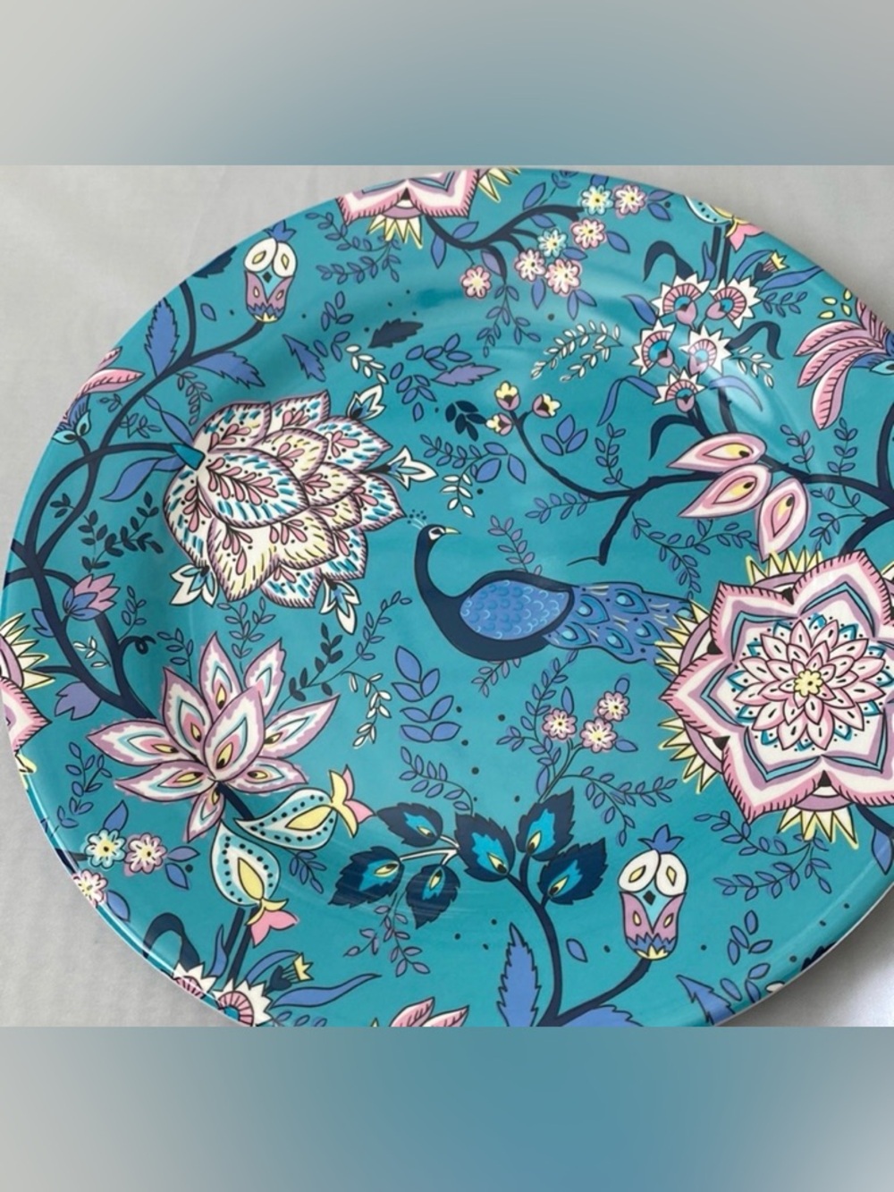 Vera Bradley Peacock Garden Melamine Luncheon Plates – Set of 4
